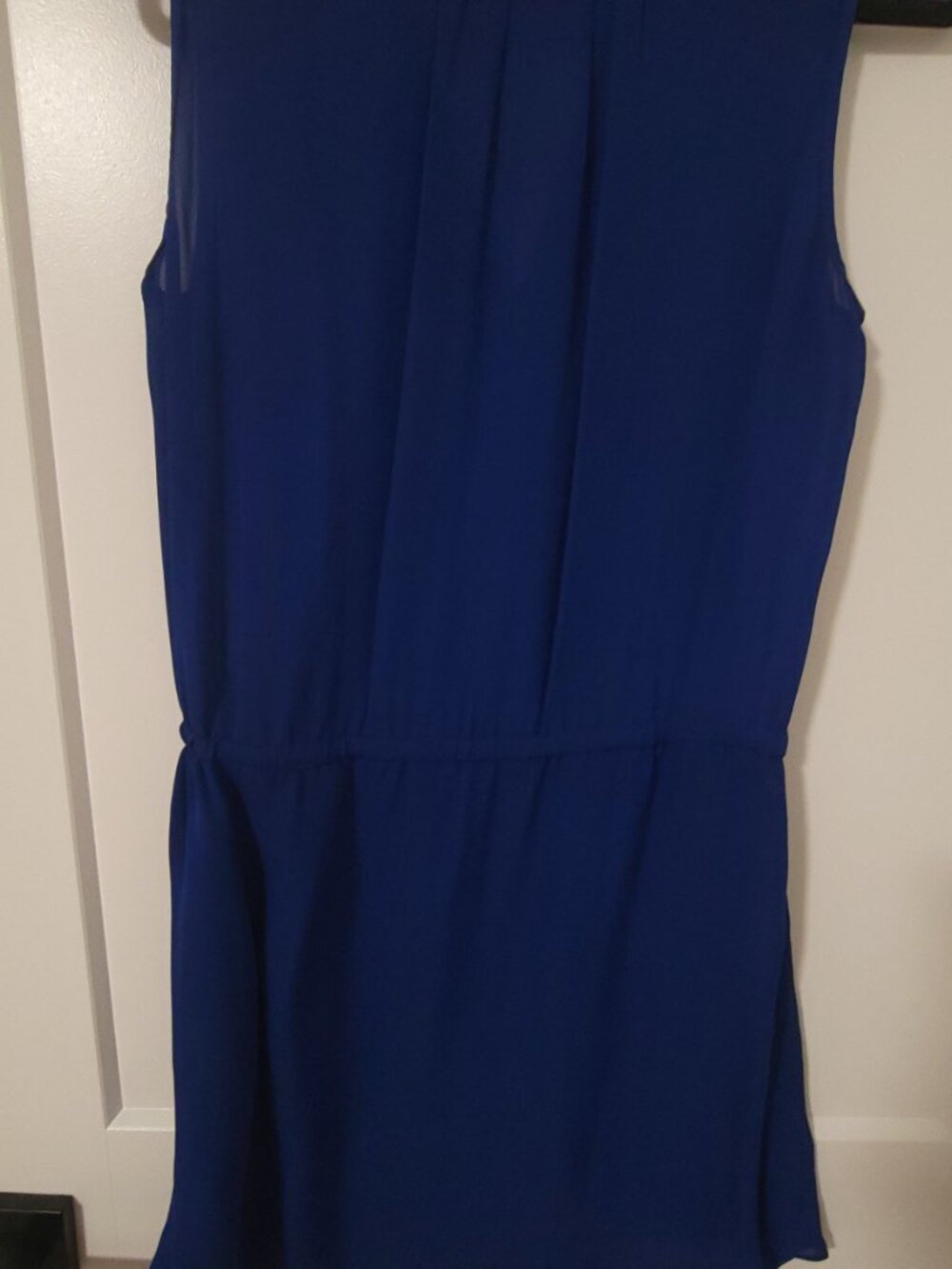 Aritzia Babaton Benedict 100% Silk Mini Dress - Royal Blue - Size Small - Picture 2 of 4